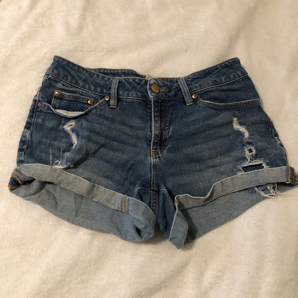 Faded Glory Blue Distressed Jean Shorts